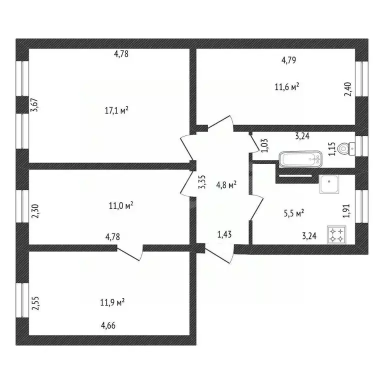 Комната Башкортостан, Уфа ул. Электрификации, 54/2 (23.0 м) - Фото 2