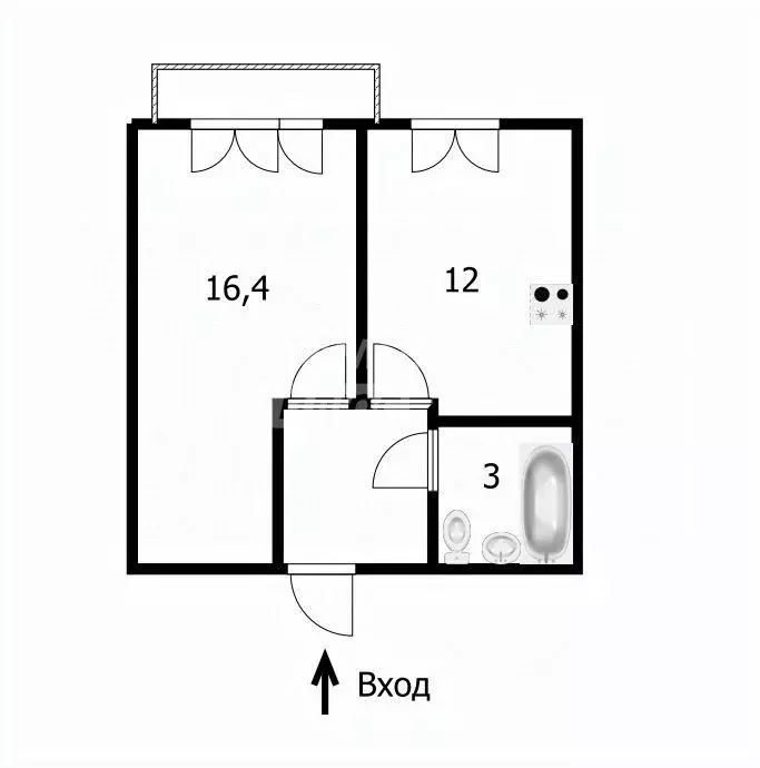 1-к кв. Томская область, Томск пос. Новый, ул. Демьяна Бедного, 28 ... - Фото 2