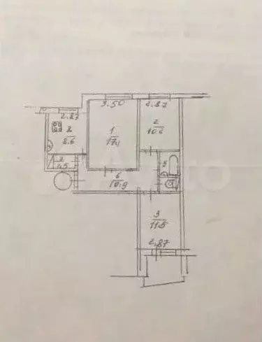 3-к. квартира, 63 м, 9/9 эт. - Фото 0