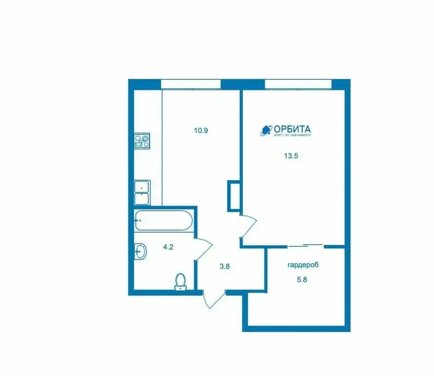 1-комнатная квартира: Тюмень, улица Республики, 204к12 (41.2 м) - Фото 1