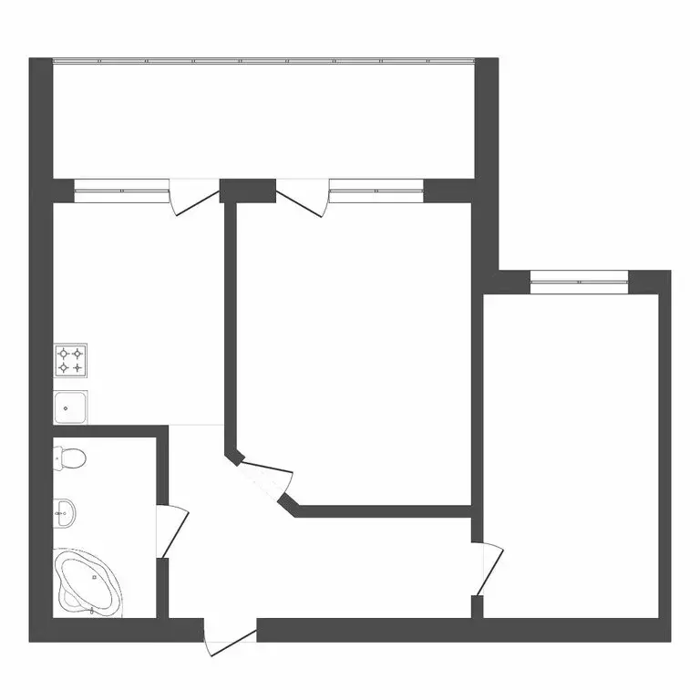 2-комнатная квартира: Тюмень, Депутатская улица, 129 (46.2 м) - Фото 1
