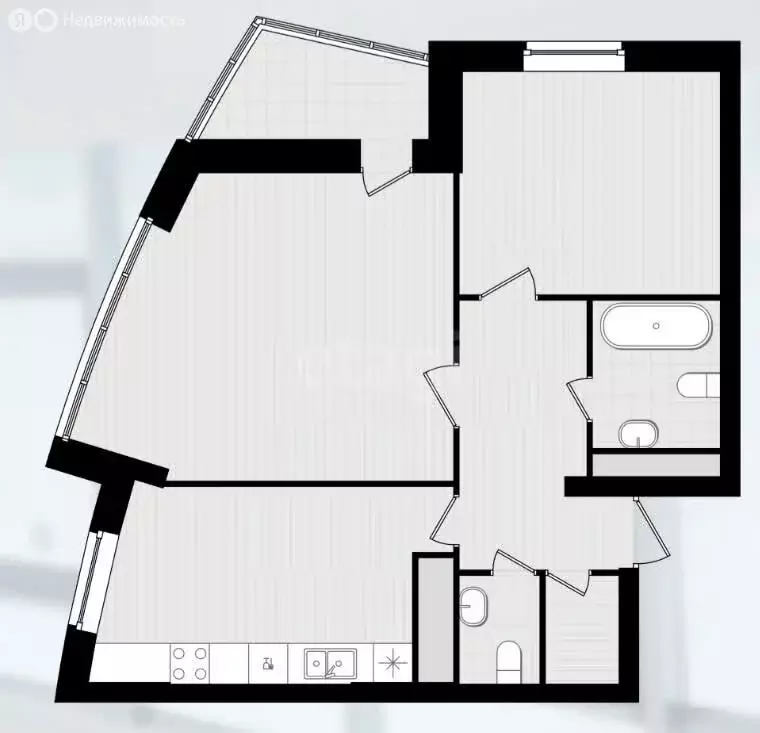 2-комнатная квартира: Казань, Танковая улица, 2 (68.3 м) - Фото 1