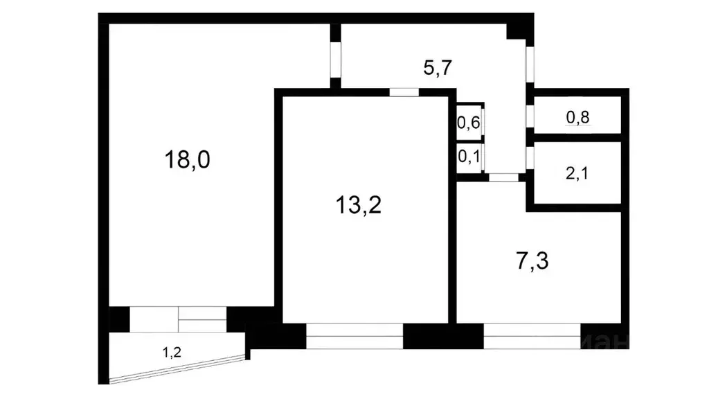 2-к кв. Москва Большая Переяславская ул., 19 (47.9 м) - Фото 2