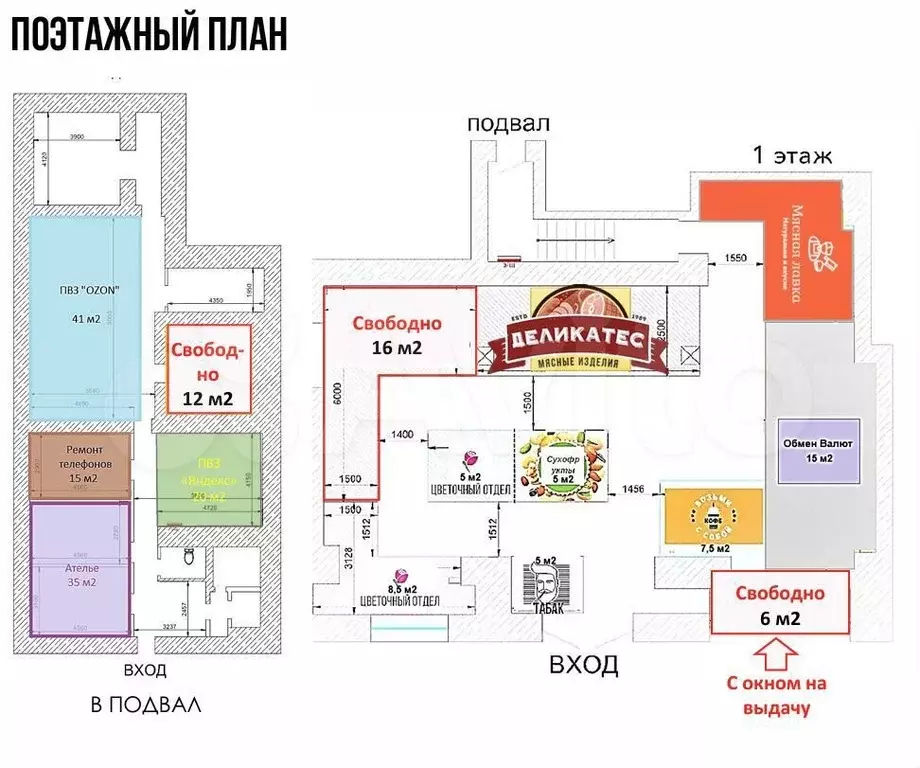 Аренда 16 м и 18 м (с окном на выдачу) - Фото 0