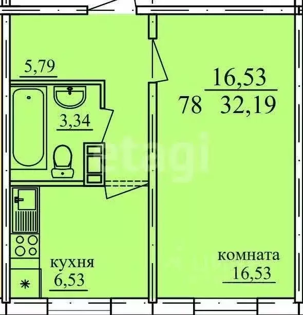 1-к кв. Курганская область, Курган Заозерный жилрайон, 8-й мкр, 5 ... - Фото 2