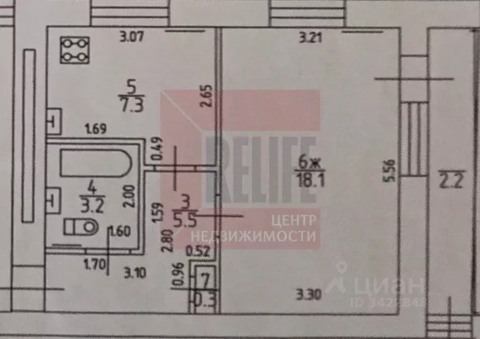 1-к кв. Калининградская область, Калининград ул. Космонавта Леонова, ... - Фото 2