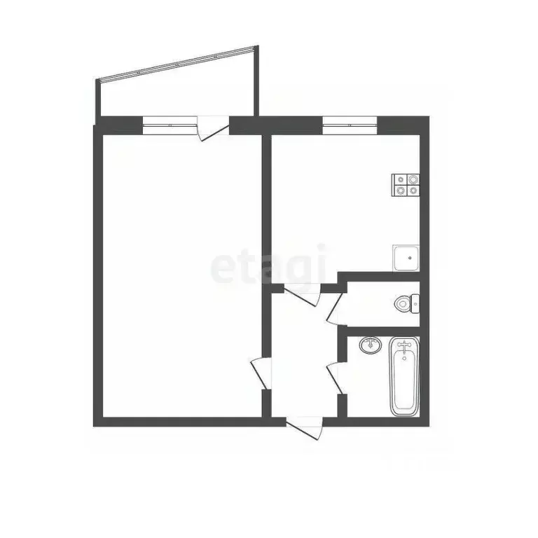 1-к кв. Тюменская область, Тюмень Профсоюзная ул., 30 (33.6 м) - Фото 1