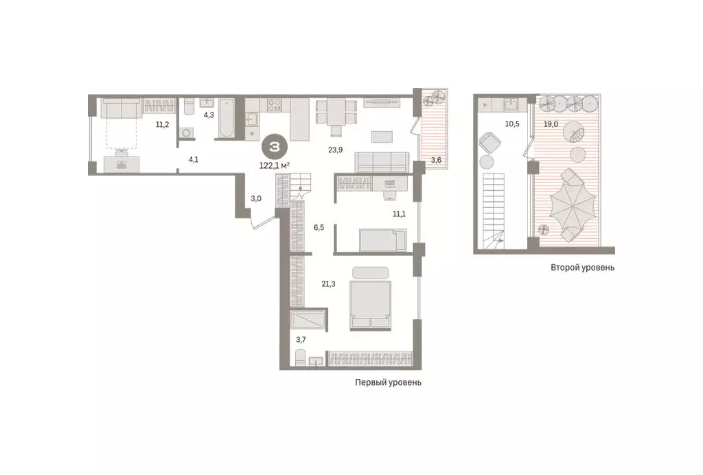 3-комнатная квартира: Новосибирский район, рабочий посёлок Краснообск, ... - Фото 2