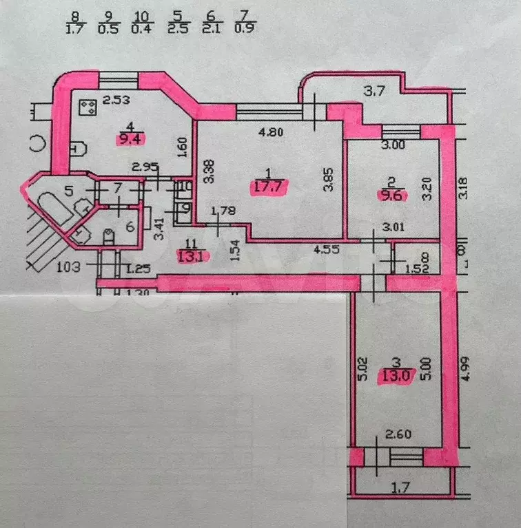 3-к. квартира, 70,9 м, 8/10 эт. - Фото 0