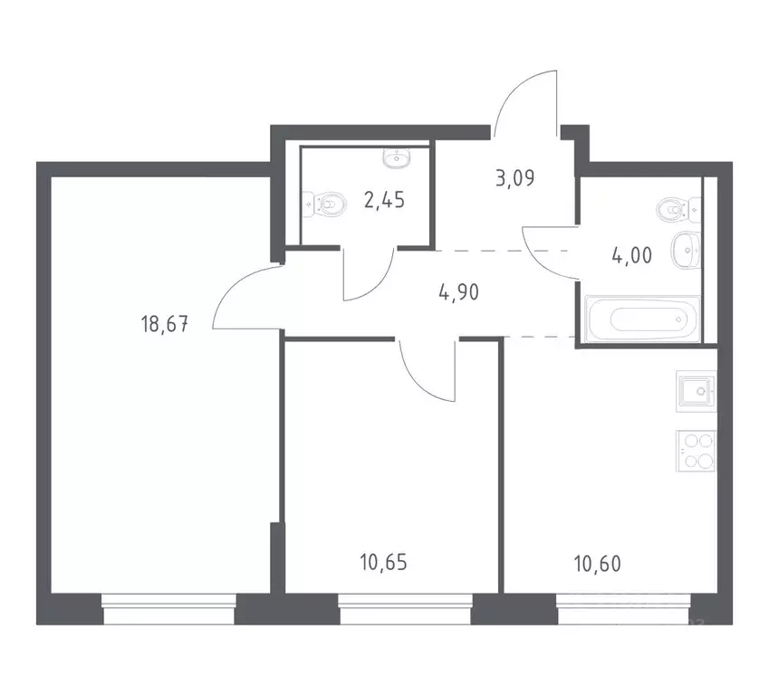 2-к кв. Приморский край, Владивосток Днепровская ул., 19 (54.36 м) - Фото 1
