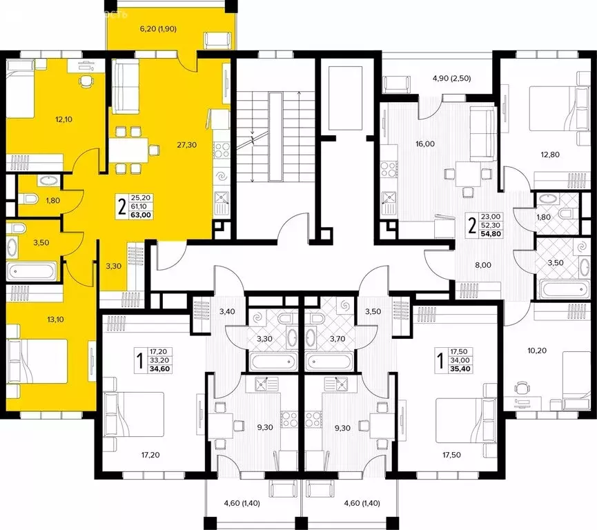 2-комнатная квартира: Сукко, жилой комплекс Кипарис (63 м) - Фото 2