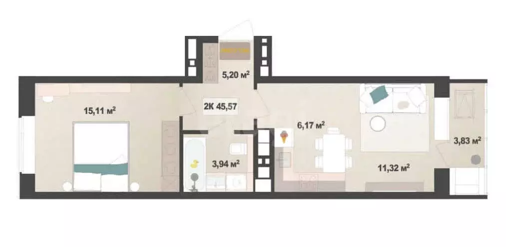 2-комнатная квартира: Ижевск, Воткинское шоссе, 61А (49.84 м) - Фото 1