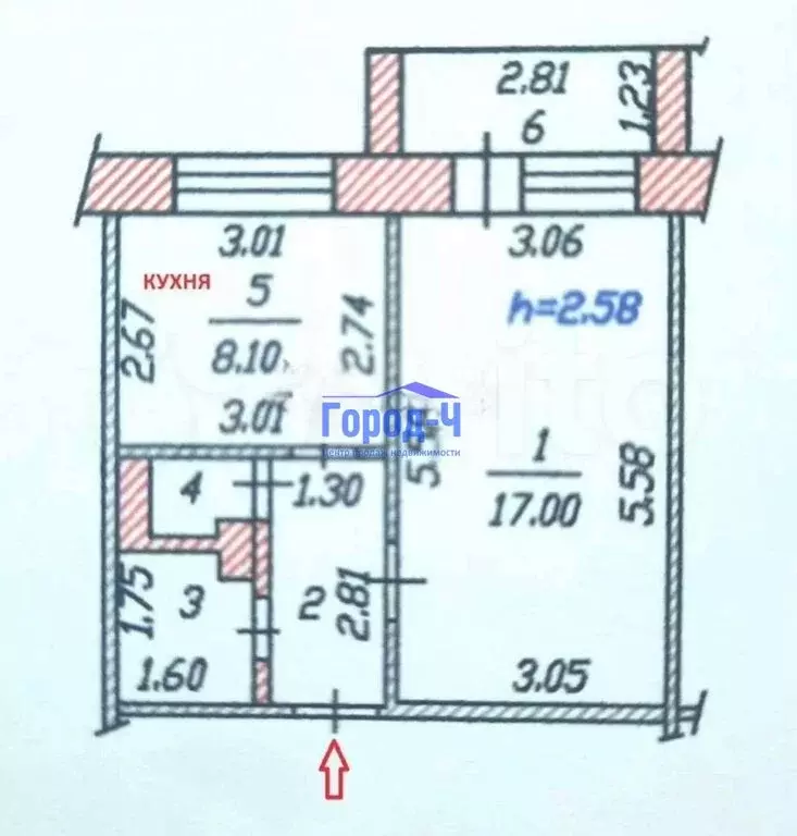 1-комнатная квартира: Чебоксары, улица Короленко, 22к1 (34.2 м) - Фото 0