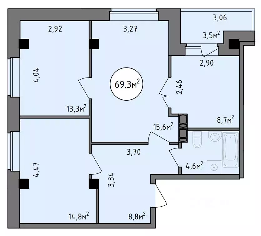 3-к кв. Хакасия, Абакан Советская ул., 123 (69.3 м) - Фото 1