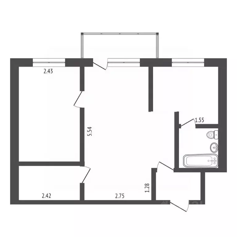2-к кв. Тюменская область, Тюмень ул. Мельникайте, 64 (41.3 м) - Фото 1