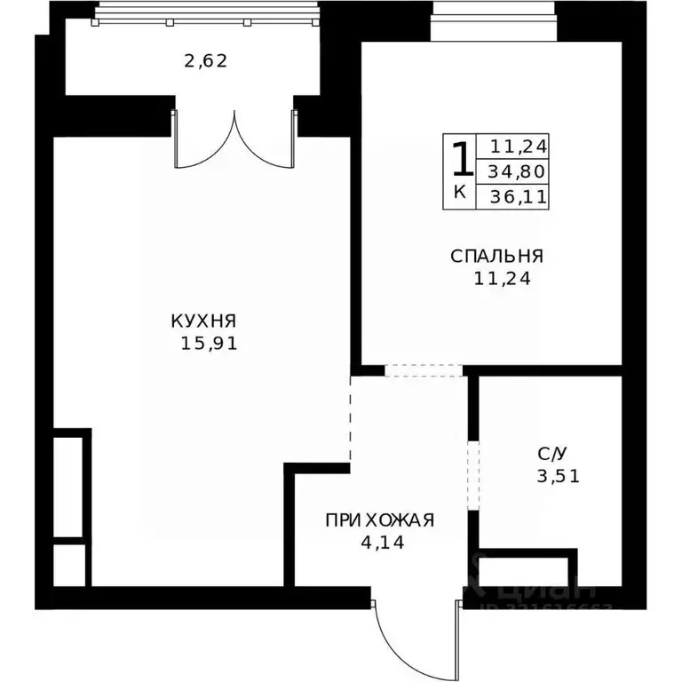 1-к кв. Нижегородская область, Нижний Новгород Ленгородок мкр, Мед ... - Фото 2