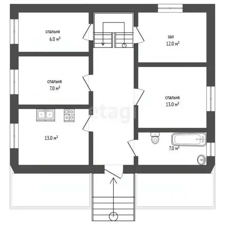 Дом в Башкортостан, Стерлитамакский район, Казадаевский сельсовет, ... - Фото 1