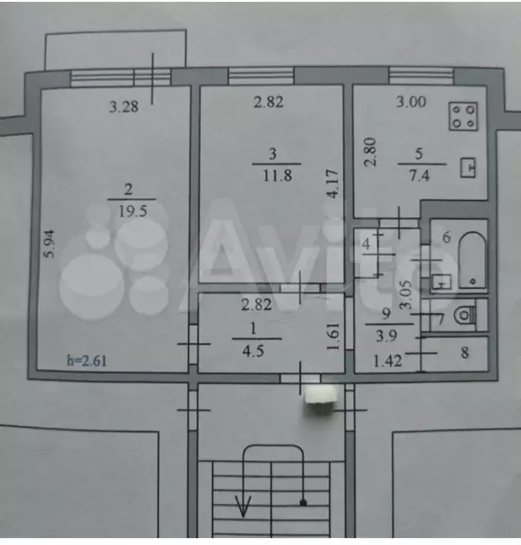 2-к. квартира, 53 м, 2/5 эт. - Фото 0