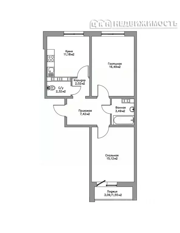 2-к кв. Оренбургская область, Оренбург ул. Березка, 19/2 (59.59 м) - Фото 1