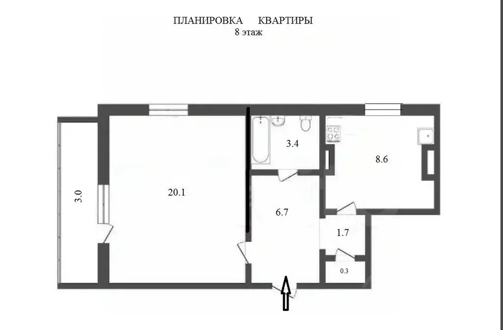 1-к кв. Севастополь ул. Генерала Мельника, 9 (42.3 м) - Фото 1