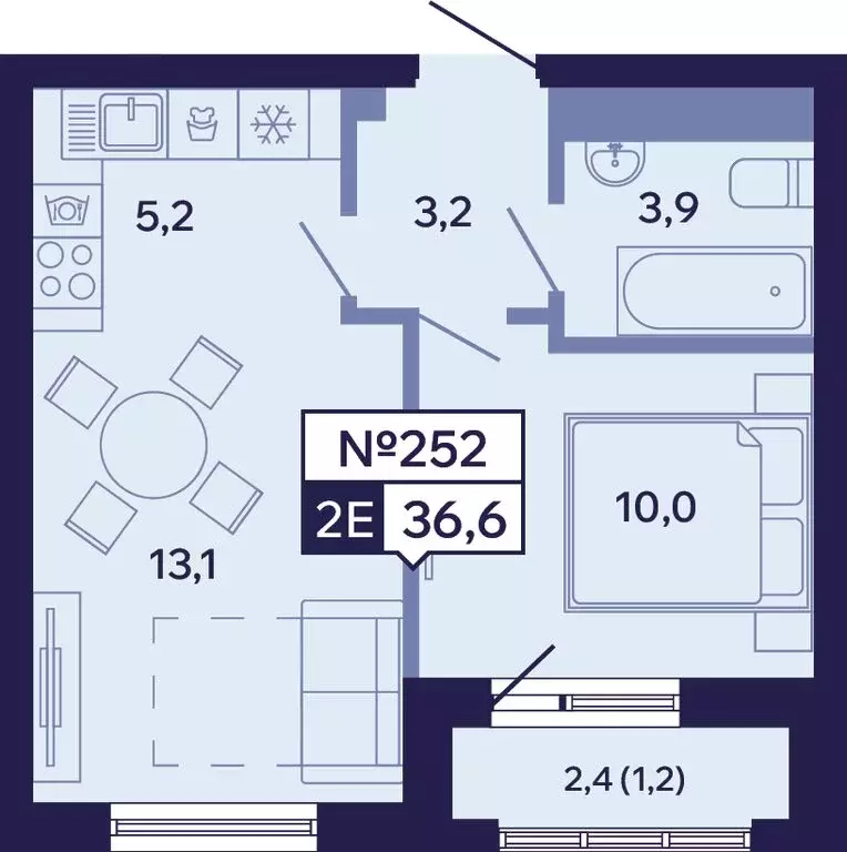 2-комнатная квартира: Якутск, Новопортовская улица, 1Д (36.4 м) - Фото 1