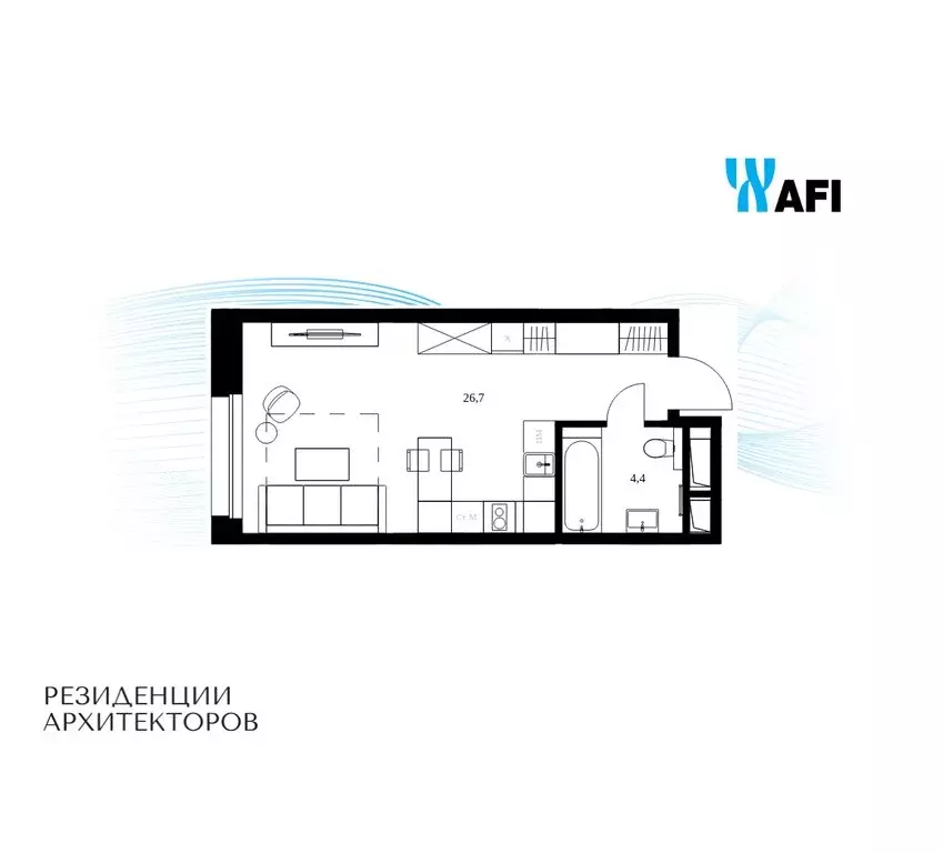 Квартира-студия: Москва, ЦАО, Басманный район, ЖК Резиденции ... - Фото 1