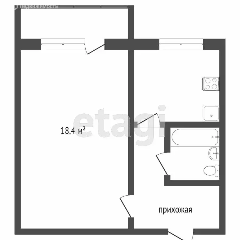 1-комнатная квартира: Тверь, улица 15 лет Октября, 43 (33 м) - Фото 1