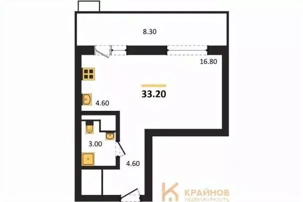 Студия Воронежская область, Воронеж Ключи мкр, Ключи-клаб жилой ... - Фото 0