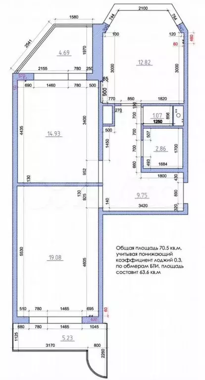 2-к. квартира, 70 м, 9/17 эт. - Фото 0