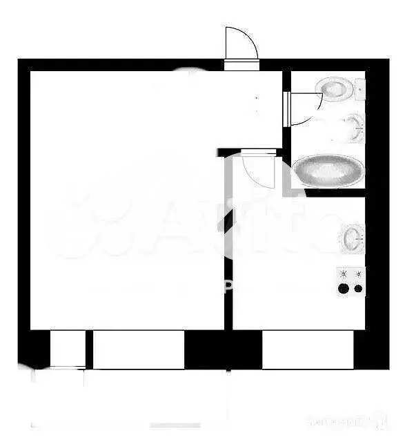 1-к. квартира, 20,6 м, 1/5 эт. - Фото 1