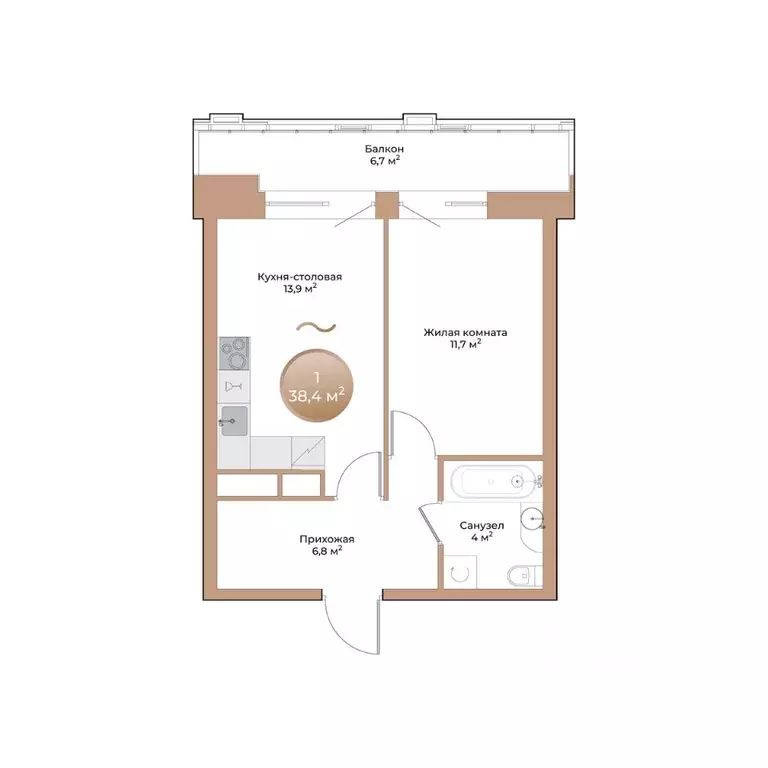 1-к кв. Красноярский край, Красноярск ул. Партизана Железняка (38.4 м) - Фото 2