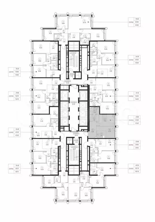 1-к. квартира, 45,6 м, 59/59 эт. - Фото 1