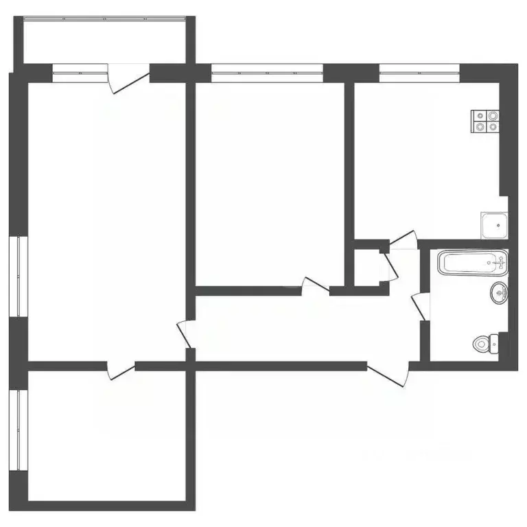 3-к кв. Ростовская область, Ростов-на-Дону ул. Тельмана, 89 (58.0 м) - Фото 1