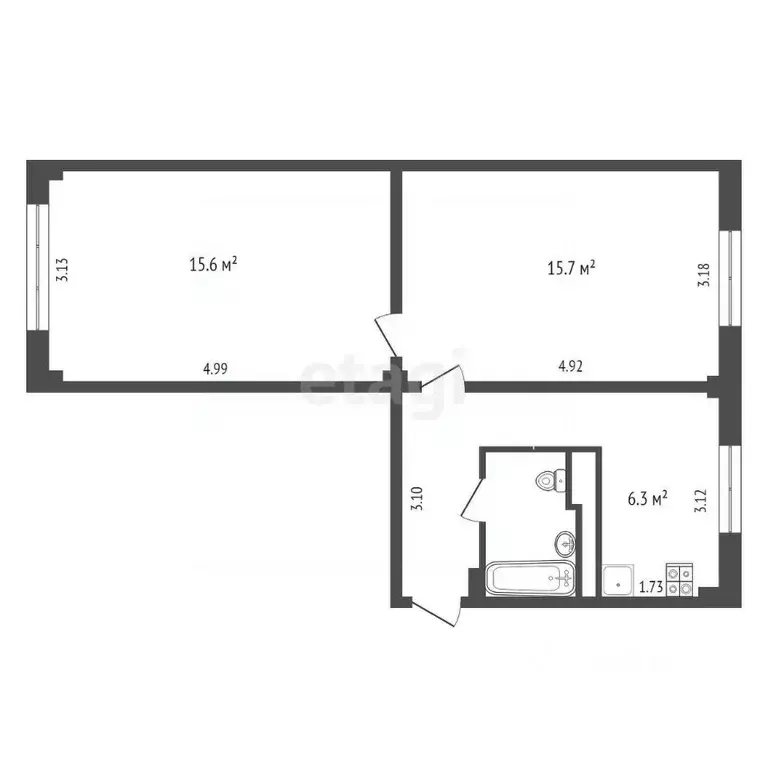 2-к кв. Московская область, Балашиха ш. Энтузиастов, 73 (45.6 м) - Фото 1