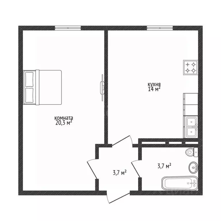 1-к кв. Адыгея, Тахтамукайский район, Старобжегокайское с/пос, Новая ... - Фото 2