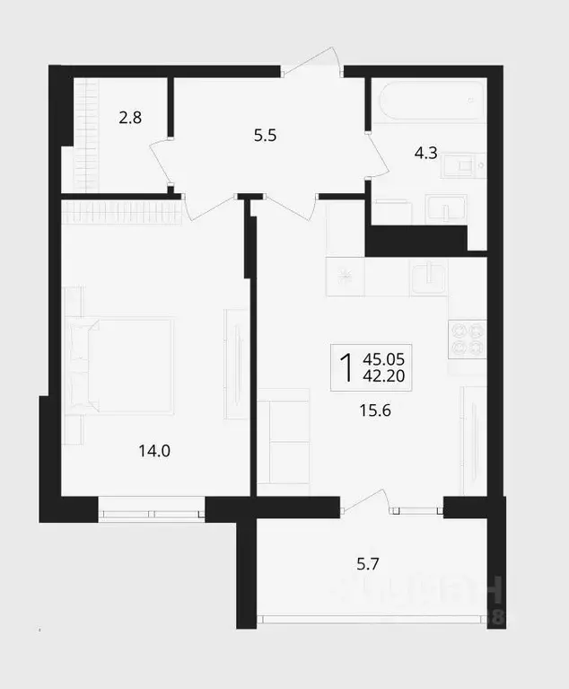 1-к кв. Брянская область, Брянский район, Снежское с/пос, пос. Путевка ... - Фото 1