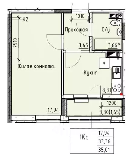 1-к кв. Ростовская область, Батайск ул. Талалихина (35.01 м) - Фото 0
