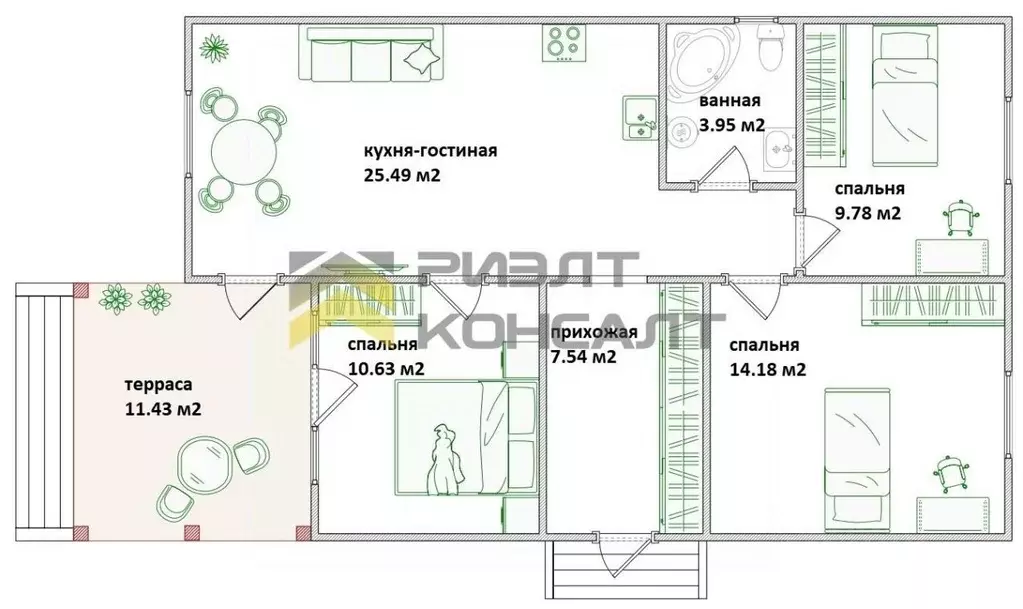 Дом в Омская область, Омск Крона СНТ, аллея Центральная (84 м) - Фото 2