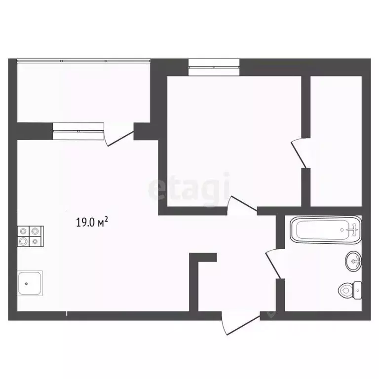 1-к кв. Тюменская область, Тюмень ул. Пожарных и Спасателей, 5 (46.5 ... - Фото 1