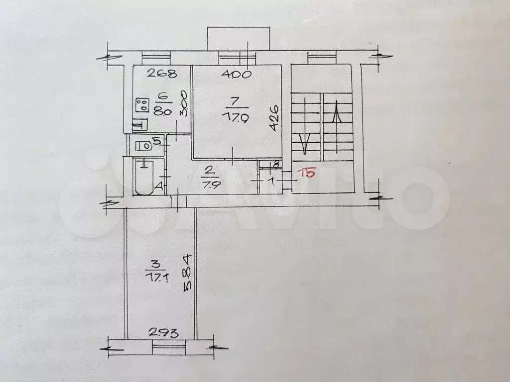 2-к. квартира, 56 м, 5/5 эт. - Фото 0