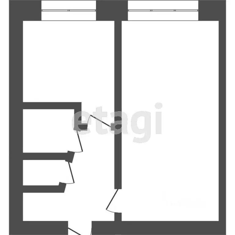 1-к кв. Томская область, Томск ул. Беринга, 2/2 (30.0 м) - Фото 2