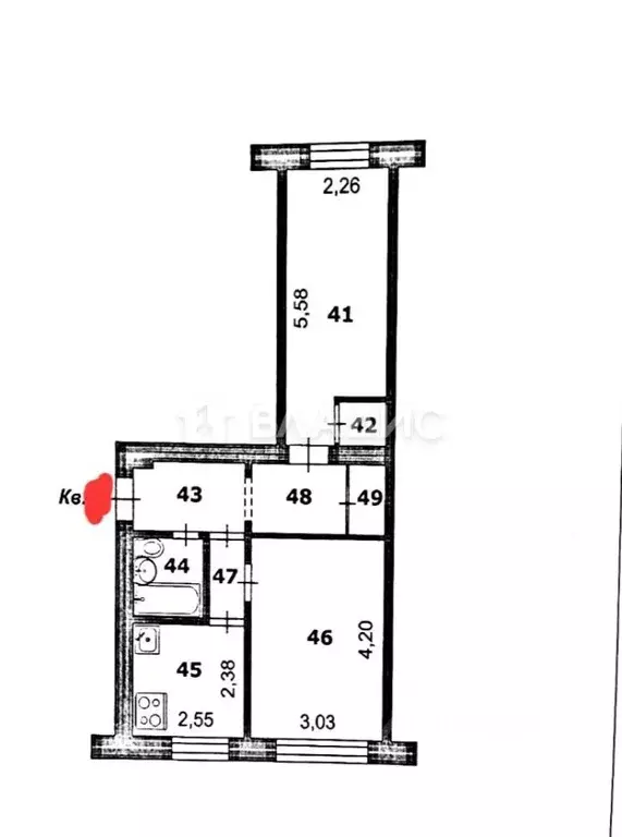 2-к кв. Белгородская область, Белгород ул. Некрасова, 5 (42.4 м) - Фото 2