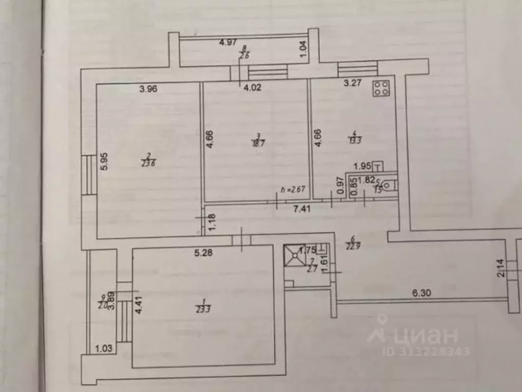 3-к кв. Татарстан, Казань ул. Карбышева, 63к2 (110.0 м) - Фото 0