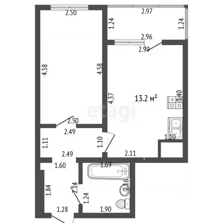 1-к кв. Крым, Ялта муниципальный округ, Массандра пгт ш. Южнобережное, ... - Фото 2