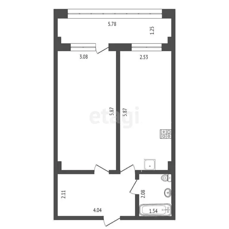 1-комнатная квартира: Заводоуковск, улица Мелиораторов, 10 (51.6 м) - Фото 1