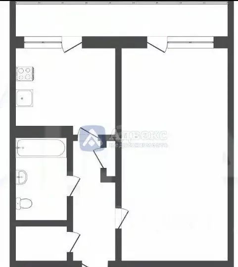 1-к кв. Тюменская область, Тюмень ул. Энергетиков, 53 (34.5 м) - Фото 2