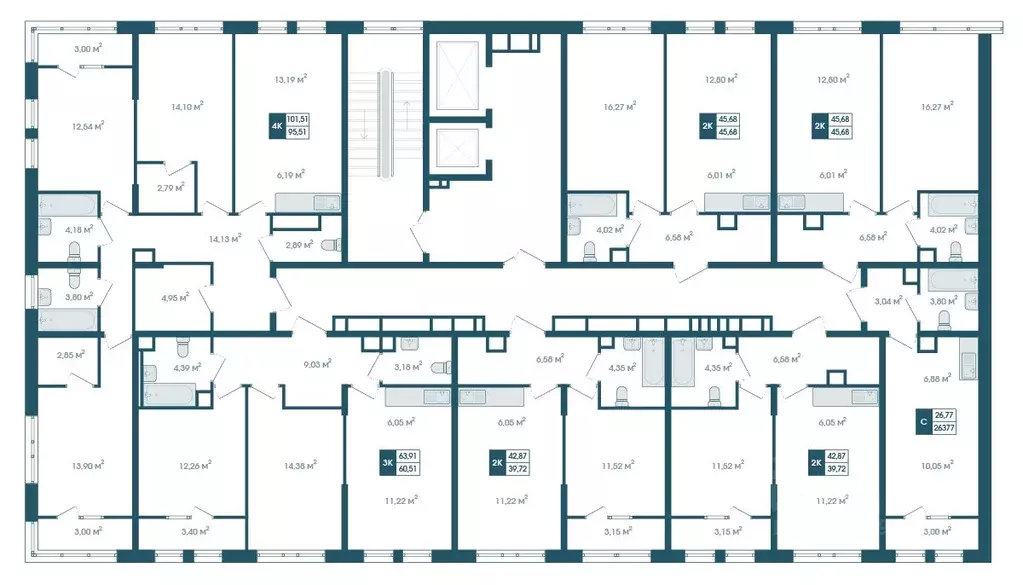 2-к кв. Хабаровский край, Хабаровск Адмирал жилой комплекс (45.68 м) - Фото 1