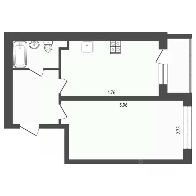1-к кв. Тюменская область, Тюмень Ставропольская ул., 97 (36.5 м) - Фото 2