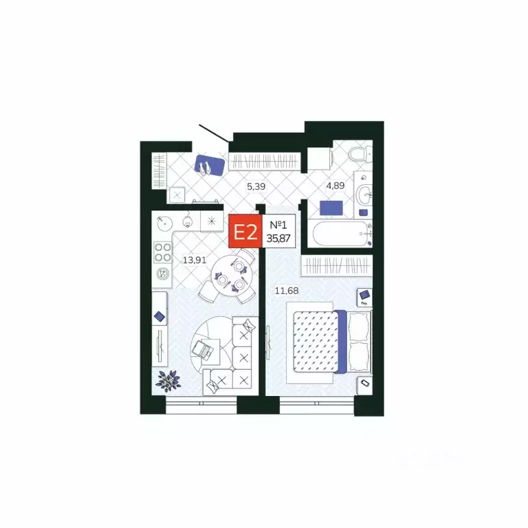 1-к кв. Тульская область, Тула Мясново мкр, Желания жилой комплекс ... - Фото 1