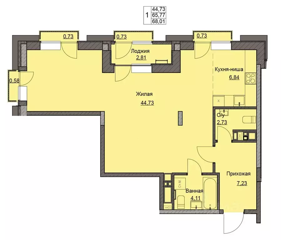 3-к кв. Удмуртия, Ижевск ул. Чехова, 46 (68.01 м) - Фото 0